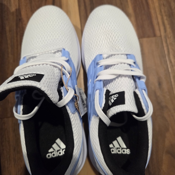 Adidas White and Blue Sneakers with Matching Belt Bag - Picture 6 of 11